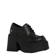 STARCROSSED BLACK LEATHER PLATFORM SHOES