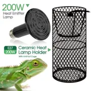 200w Reptile Ceramic Heat Lamp Bulb Holder Cage +Infrared Ceramic Heat Lamp Bulb