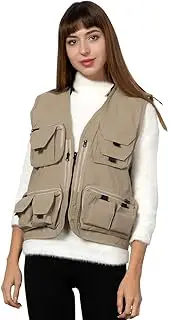 [Ziker] Women's Mesh Breathable Openwork Jouralist Photographer Fishing Vest Waistcoat Travel Jacket Coat with Pockets