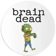 Brain Dead Zombie - 100 Pack Circle Stickers 3 Inch