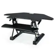 FORTIA Adjustable Standing Desk Riser Monitor Stand for Corner Desk, Black