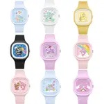 彩虹熊矽膠手錶/方形女士石英手錶