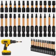 ​​26PCS Impact Torx Screwdriver Bit Set - Tamper Proof & 1/4" Hex Shank​