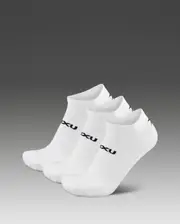 Ankle Socks 3 Pack, 2XU, M, White/Black, Unisex