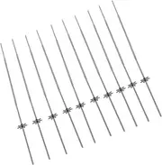 GALPADA 10Pcs Reusable BBQ Skewers Stainless Steel Barbecue Tools with Unique Gear Design for Camping and Outdoor Cooking High Temperature Resistant and Easy to Clean