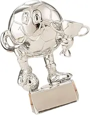 ＫＬＫＣＭＳ Soccer Trophy Football Award 5.7 inch Ornament Home Decoration Reward for Children for Primary School Student Tournament, Silver