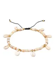 Elli Women anklet surfer style with kauri shells in 925 sterling silver