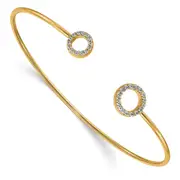 14k Yellow Gold Yellow Gold Natural Diamond Flexible Bangle