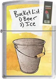 Zippo CM14261 bucket list RARE Lighter + FLINT PACK