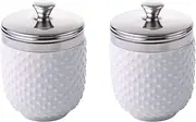 BIA International - Egg Coddler - Set Of 2 Porcelain Egg Coddlers - The Ideal Egg Steamer - Coddled Egg Cup For Your Breakfast - White Dotted