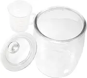 [PEPLAYTAL] Transparent Airtight Glass Pickle Storage Jar Wide Mouth Sealed Fermenting Container for Kitchen Pantry Organization Includes Measurement Cup Capacity