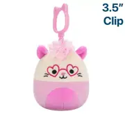 Chambless the Pink Opossum Valentine's Day ~ 3.5" Clip On Squishmallow Plush
