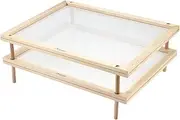 Fenteer Wooden Stackable Spaghetti Drying Rack Mesh Drying Net Drainer for Drying Noddles Vegetable Fruits Meat Beef Household