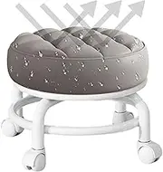 Rotatable Chair Wheels Stool - 360° Rolling Adjustable Round | Rotating Swivel Saddle Stool | Adjustable Round Rolling Stool with Wheels | Rotatable Saddle Stool for Kitchen, Spa, Bar, Home