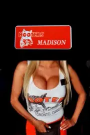 Hooters Uniform Madison Name Tag Pin Back Dress Role Play Costume Accessory