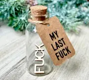 Mini Jar of F*cks “My Last F “ Funny Stocking Stuffers, White Elephant Gift