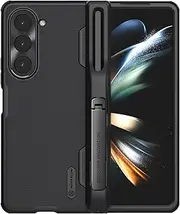 SaharaCase - Grip Series with Kickstand and Stylus Compatibility Case for Samsung Galaxy Z Fold5 (2023) [Shockproof Bumper] Rugged Full Screen Protection Anti-Slip Grip Slim Fit (Black)