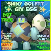 ✨ 6IV SHINY GOLETT EGG ✨ POKEMON SCARLET & VIOLET FASTHATCH A SHINY