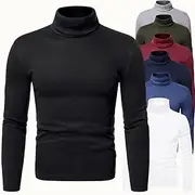 Men's Turtleneck Sweater Knitwear Mens Turtle Neck Jumper Pullover Knit Regular Knitted Plain Turtleneck Modern Contemporary Work Daily Wear Clothing Apparel F