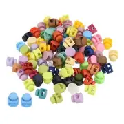 Cord Locks Assorted, 100 Pack Round Double Hole Spring Toggle Stopper 14mm
