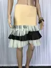 ** ISHKA ** NEW $49 * Sz M/L (12) Beige Brown Netting Ruffle Tutu Skirt