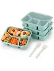 4 Pack Bento Box Lunch Containers for Kids,Reusable 4 Compartment Food Meal Prep