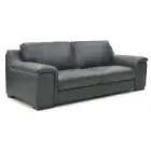 LUIZ LEATHER 2.5 SEATER SOFA SETTEE COUCH GRAPHITE COLOUR