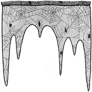 Black Bat Lace Halloween Table Runner Halloween Table Decoration,Lace Runners for Halloween Party Black Spooky Dinner Table Decorations