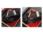 Genuine Leather Mens Ratchet Belts For Men Adjustable Automatic Buckle 2 Pack