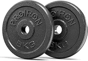 PROIRON Cast Iron Weight Plates Set 1.25kg,2.5kg,5kg,10kg (Choice of Sizes) for 1" Dumbbell Handle Bar