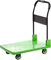 Flatbed Cart Platform Truck Hand Flatbed Cart with 4 Wheels and Metal Handle Rolling Push Trolley Plastic Deck High Capacity for Luggage Moving Hand Truck(Size:73 * 49)(One Color 73 * 49)