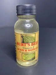Vintage Burt's Bees Vitamin E Body & Bath Oil Sweet Almond Oil & Lemon Oil 1oz