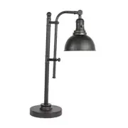 Rustic Desk Lamp Black Adjustable, Industrial Style Metal Task Lamp 25"-29",