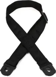 D'Addario Planet Lock Guitar Strap - Black Satin (2-pack) Bundle
