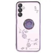 KADEM For Samsung Galaxy A24 4G Phone Kickstand Case Pattern Rhinestone Electroplating TPU Cover
