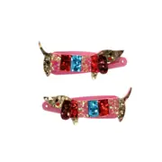 Rex London Sausage Dog Glitter Hair Clips (Set of 2)