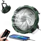 Camping Fan with LED Lantern, 8000mAh Rechargeable Battery Powered Tent Fan for