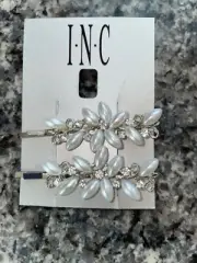I.N.C. International Concepts Silver-Tone Faux Pearl Flower Bobby Pins, Set of 2