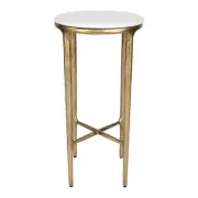 Cafe Lighting & Living Heston Petite Marble Side Table (Brass)