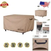 57x22 inch Waterproof Fire Pit Table Cover with Air Vents & Elastic Draw Cords