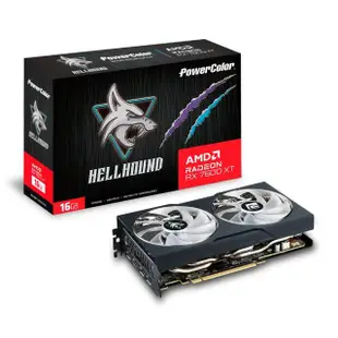 【PowerColor 撼訊】RX7600XT Hellhound LED 16G OC GDDR6 128bit AMD顯示卡