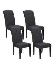 [Artiss] Linen Parsons Dining Chair Set of 4 in Dark Grey