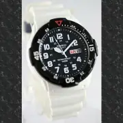 Casio MRW-200HC-7BV Analog Mens Watch 100m WR Day Date Resin White Band New