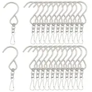 24 Pack Swivel Hooks Clips for Hanging Wind Chimes, Crystal Twisters, Outdoor...