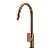 Meir Round Piccola Pull Out Kitchen Mixer Tap - Paddle Handle Lustre Bronze MK17