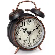 Wwxx Loud Alarm Clock For Heavy Sleepers Adults, Silent Non-ticking Quartz With Backlight,twin Bell XH black