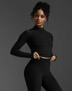 Form Soft Touch 1/2 Zip Long Sleeve, 2XU, XL, Black/White, Female