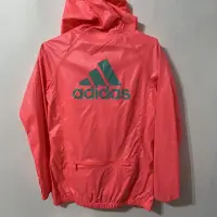 在飛比找蝦皮購物優惠-Adidas女生螢光色橘色連帽防風薄外套