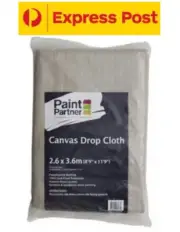Paint Partner 2.6 x 3.6m Plastic Backed Canvas Drop Sheet - EXPRESS POST