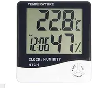 Besomi Electronics HTC-1 LCD Digital Temperature and Humidity Meter, Indoor and Outdoor Thermometer Hygrometer, Weather Station Clock for Home, Office, and Greenhouse